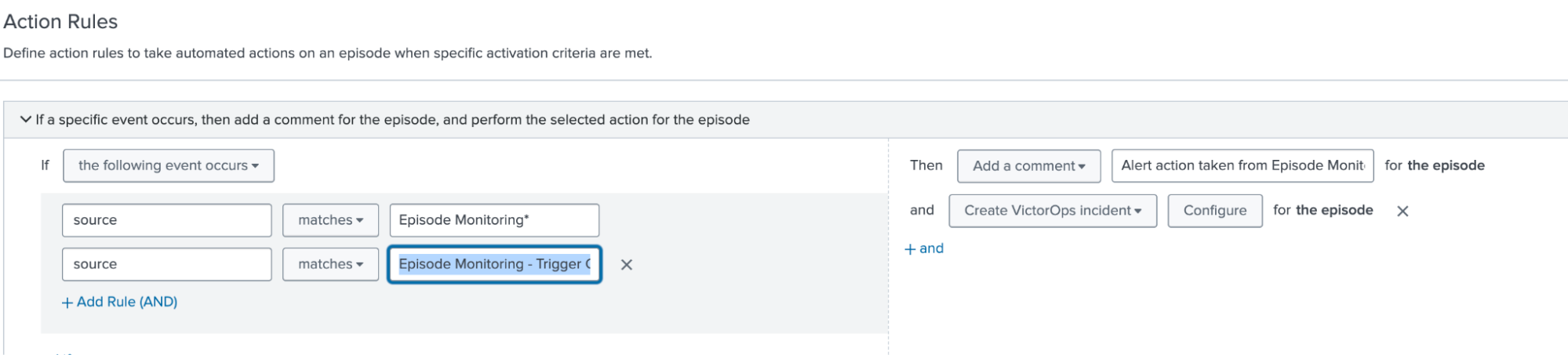 Action rules are defined as rules to take automated actions on an episode when specific activation criteria are met